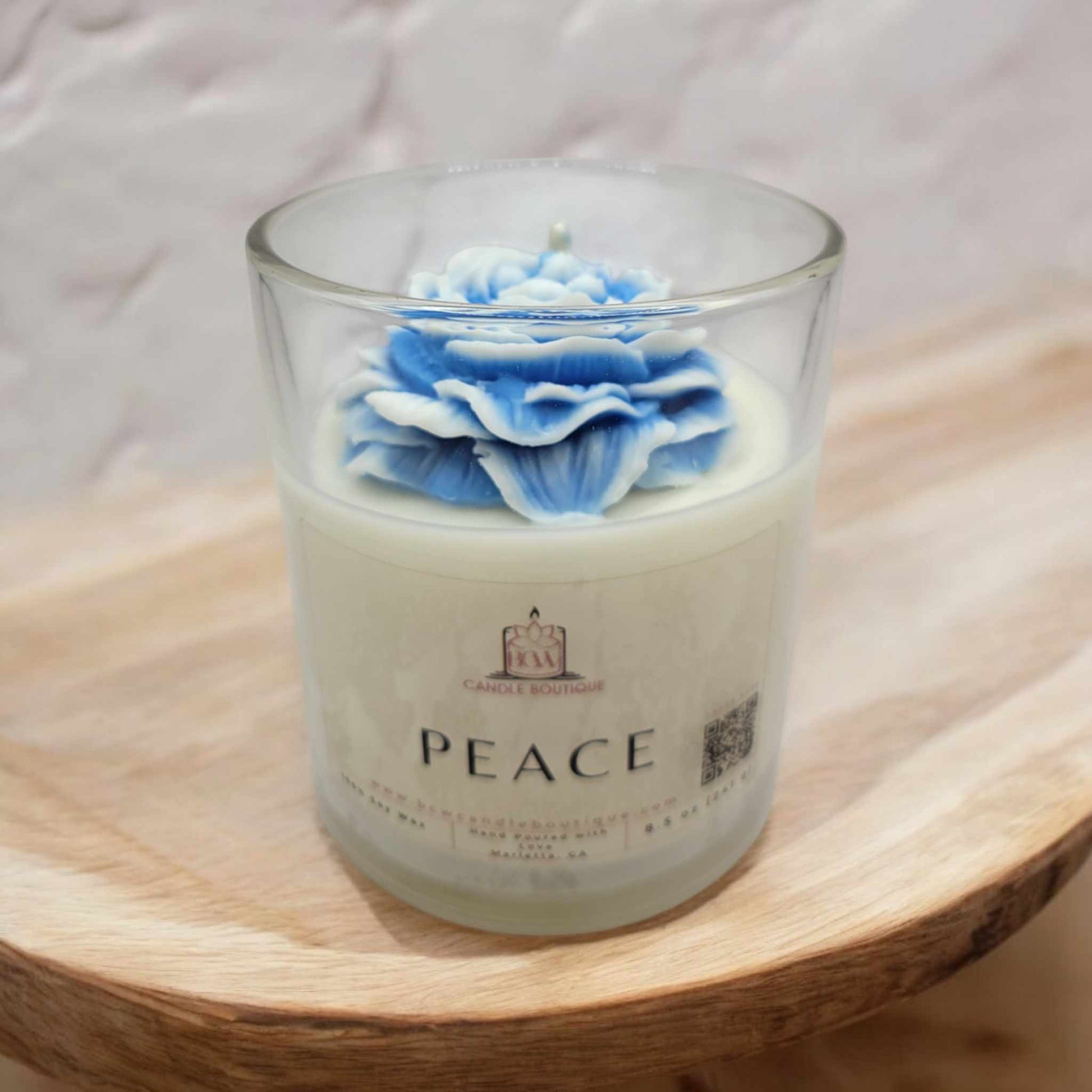 healing candle, prayer candle, luxury candle, flower candle, floral scent candle, nontoxic candle, highly scented, cotton candle wick, cozy candle