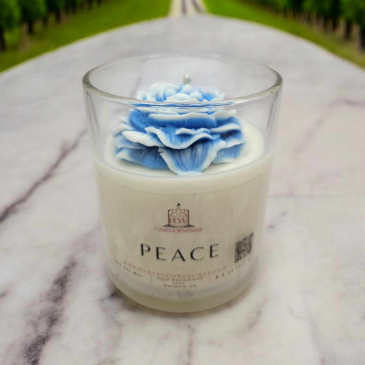 healing candle, prayer candle, luxury candle, flower candle, floral scent candle, nontoxic candle, highly scented, cotton candle wick, cozy candle