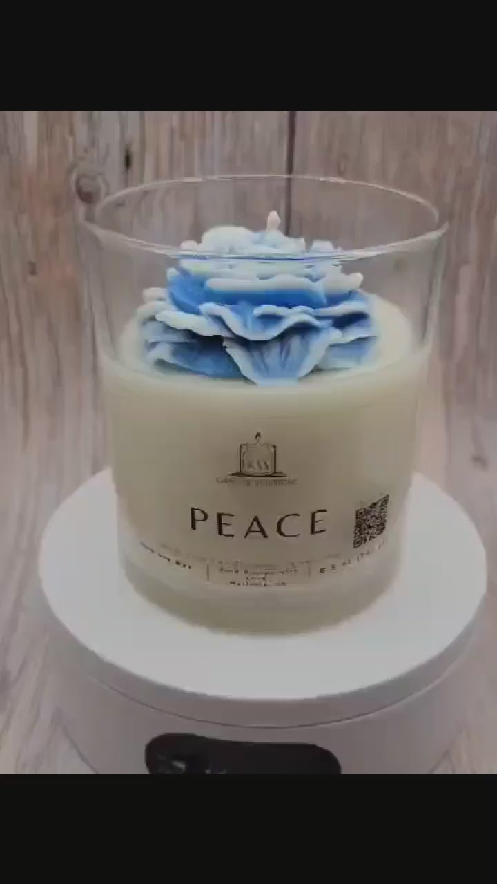 healing candle, prayer candle, luxury candle, flower candle, floral scent candle, nontoxic candle, highly scented, cotton candle wick, cozy candle